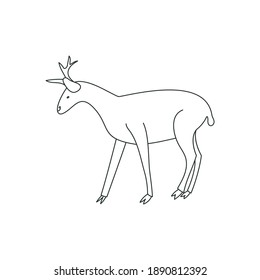 ilustración vectorial de material de dibujo de ciervos
