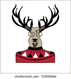 Deer dressed in pullover