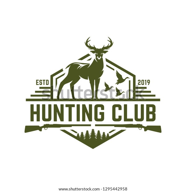 Deer Duck Hunting Logo Club Sports Stock Vector (royalty Free) 1295442958