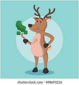 deer eating vector illustration design