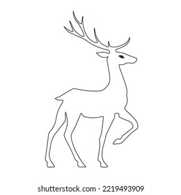 Deer, elk, contour hand drawing. For your decor