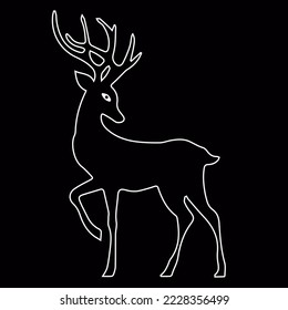 Deer, elk, contour hand drawing. For your decor	
