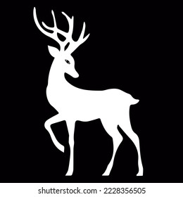 Deer, elk, contour hand drawing. For your decor	
