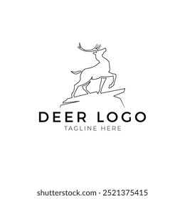 Deer Elk logotipo design preto e branco