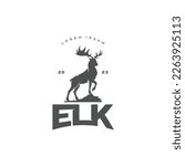 Deer elk moose standing on rock logo