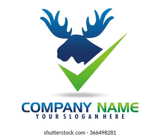 deer elk silhouette checklist logo