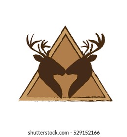 deer emblem icon image vector illustration design 