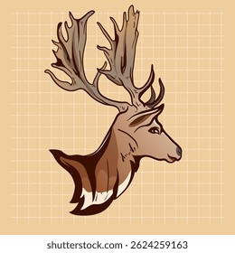 Deer Emblem Vintage wild nature label and logo template. Wild deer hunting club engraving element nature outdoor.
