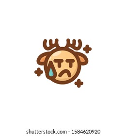 Deer Emoji , Annoyed Emoticon.