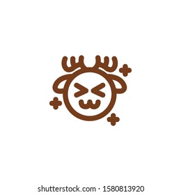 Deer Emoji , Happy Emoticon.