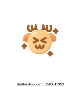 Deer Emoji , Happy Emoticon.