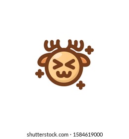 Deer Emoji , Happy Emoticon.