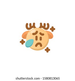 Deer Emoji , Sad Emoticon.