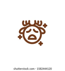 Deer Emoji , Sad Emoticon.