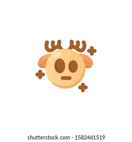 Deer Emoji , Shock Emoticon.