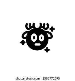 Deer Emoji , Shock Emoticon.