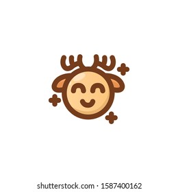 Deer Emoji , Smile Emoticon.