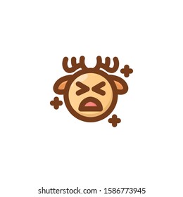 Deer Emoji , Upset Emoticon.