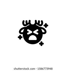 Deer Emoji , Upset Emoticon.