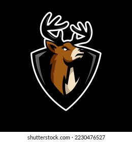 Deer esport logo design vector