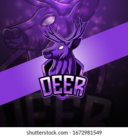 Deer esport mascot logo design