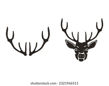 deer face with antlers graphics for T Shirts and caps