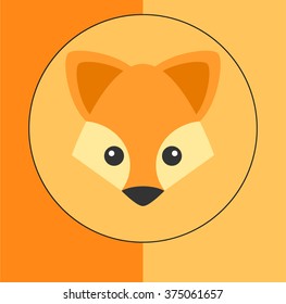 Deer face flat icon or logo, Vector