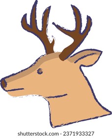 Deer face hand drawn vector illustration