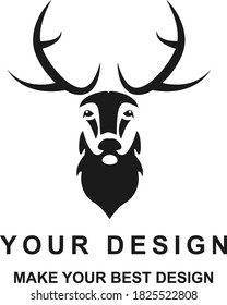 Deer Face Head Logo Design template.deer logo design inspiration. deer icon. deer vector illustration. 
