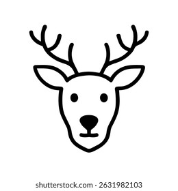 deer face icon on white background vector
Vector line icon animals