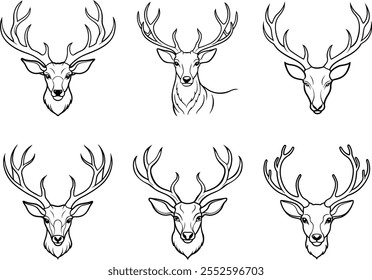 deer face line art logo vector art