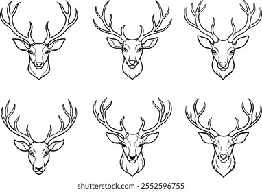 deer face line art logo vector art