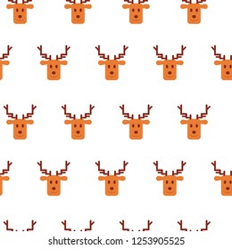 Deer face seamless pattern wallpaper. 