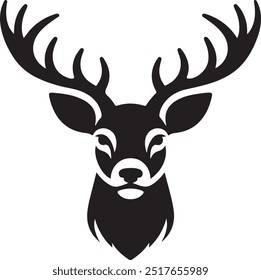 Deer face silhouette vector style