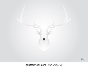 
Deer face in white tone 3d illustration style, Eps 10 vector