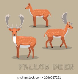 Deer Fallow Cartoon Vector Illustration