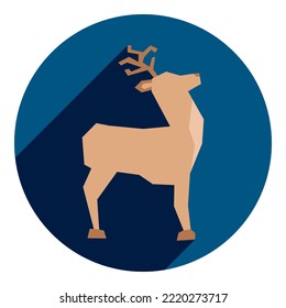 icono plano de ciervo. icono de ciervo azul en estilo plano. para navidad. para el navegador.