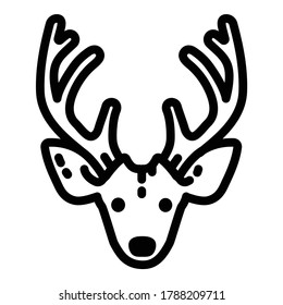 Deer Flat Icon Isolated On White Background