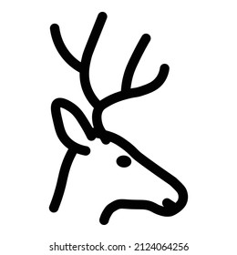 Deer Flat Icon Isolated On White Background