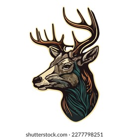 Deer Flat Icon Isolated On White Background