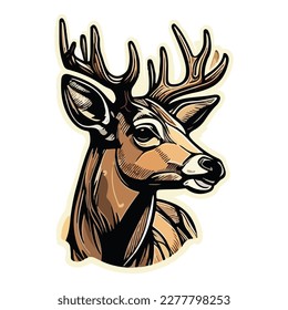 Deer Flat Icon Isolated On White Background