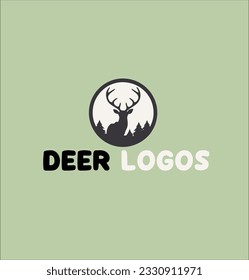 deer flat logo illustration design.