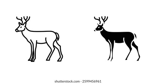Deer flat simple vector icons illustration set.