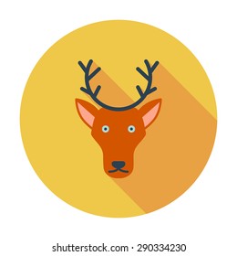 Deer. Flat vector icon for mobile and web applications. Vector illustration.