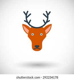 Deer. Flat vector icon for mobile and web applications. Vector illustration.