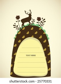 deer with floral background with text area