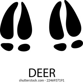 Deer foot print illustration on white background..eps