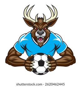 deer football mascot vector illustration design
