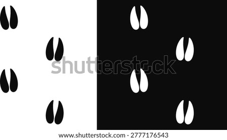 Deer footprint vector illustration. Sika deer footprint silhouette