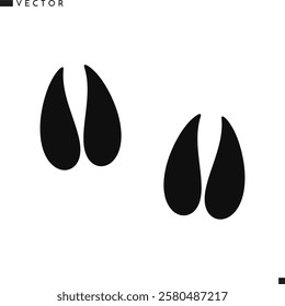 Deer footprint vector. Wild animal footprint icon. Sika deer track. Vector illustration EPS